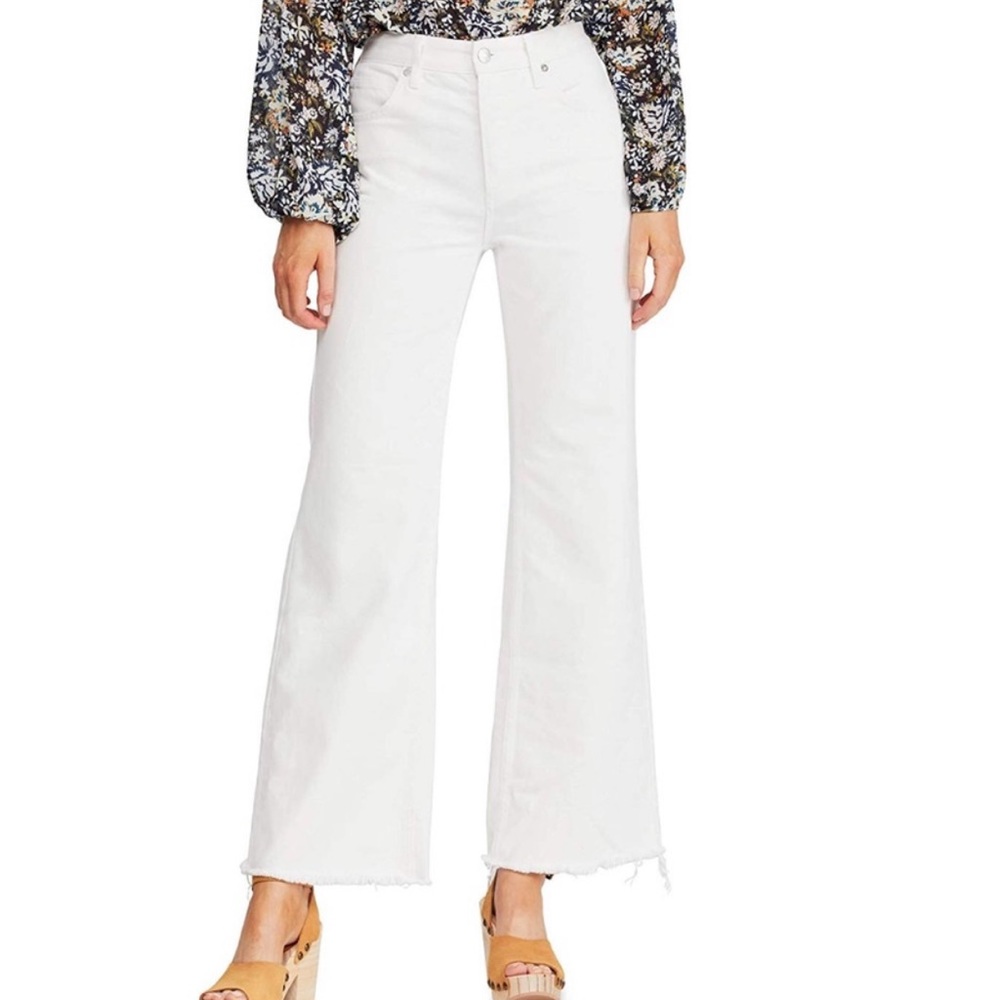 We The Free High Rise Wide Leg White Jeans